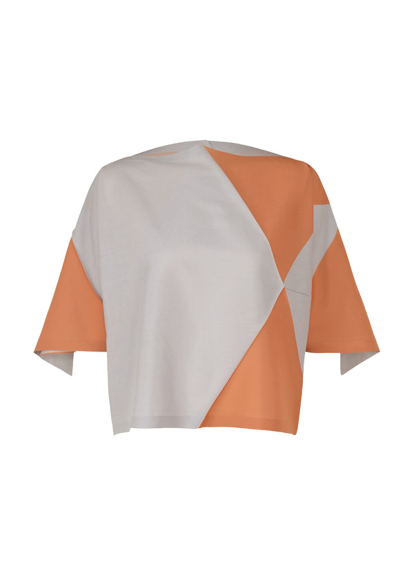TRIANGLE PRINT T Shirt Grey x Apricot
