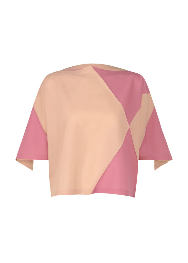 TRIANGLE PRINT T Shirt Beige x Pink