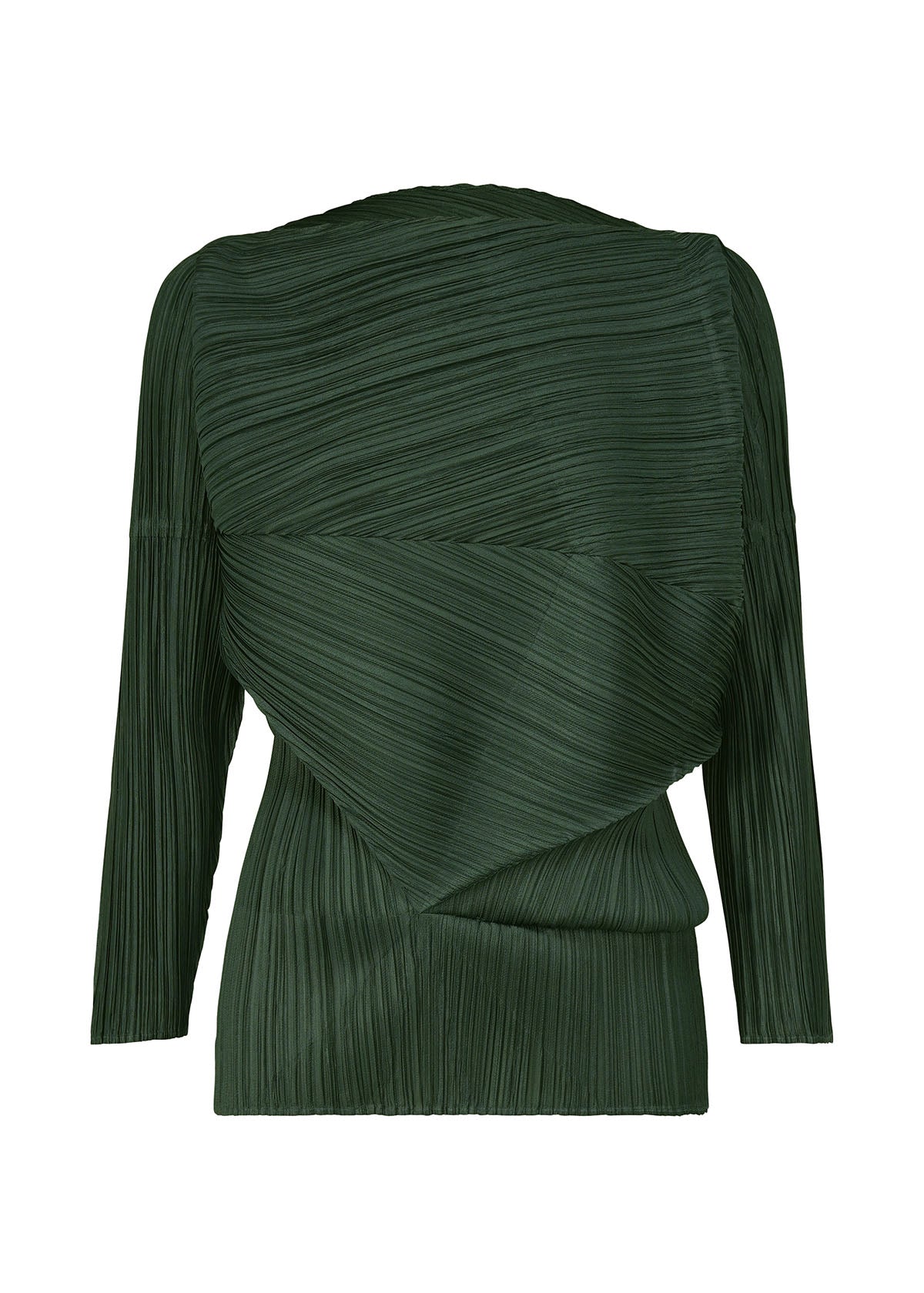 Pleats Please Issey Miyake Pleated Draped Top in Green