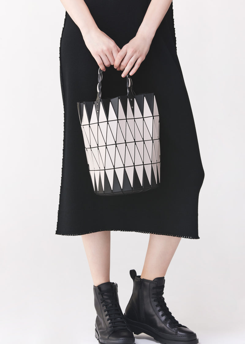 BASKET Hand Bag White x Khaki Green