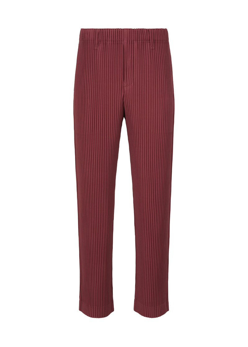 COLOR PLEATS Trousers Tea Red