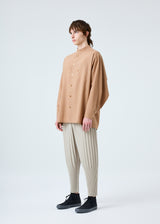 COLOR PLEATS Trousers Linen Beige