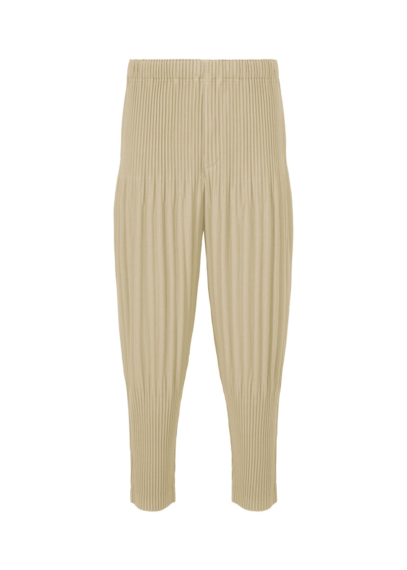 COLOR PLEATS Trousers Linen Beige