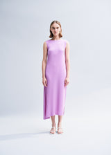 LINEN LIKE PLEATS Dress Light Blue