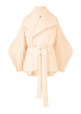 PLEATED GRID Coat Off White