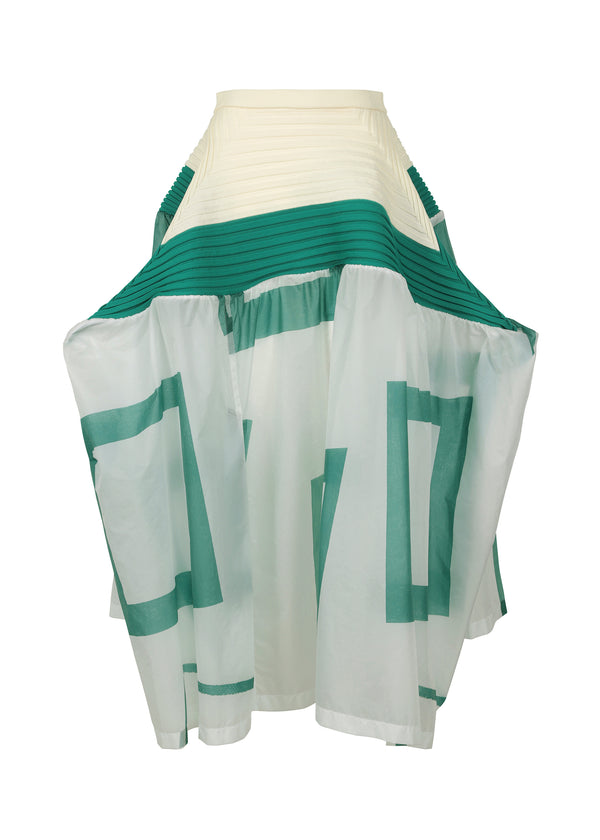 SQUARE SCHEME-3 Skirt Green-Hued