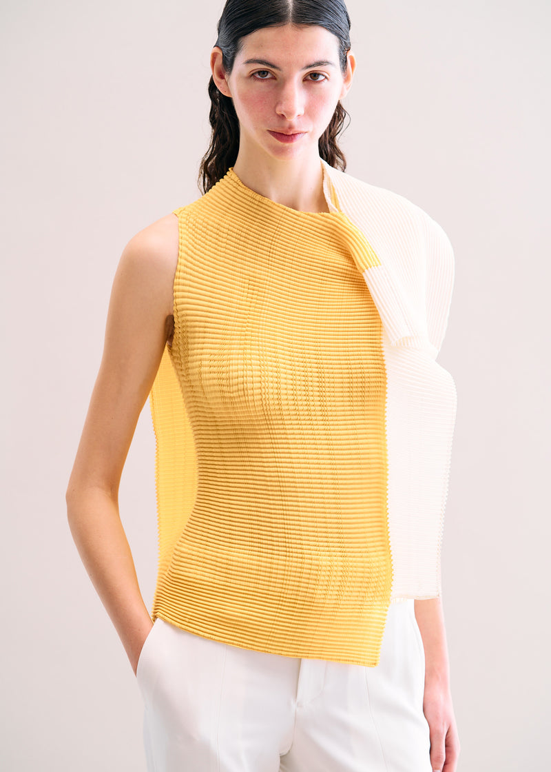 FRAMED PLEATS Top Yellow