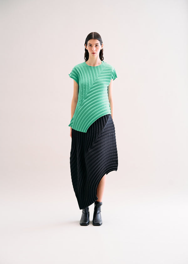 CURVED PLEATS PB Top Green