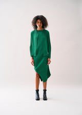 POLYGON PLEATS Cardigan Green