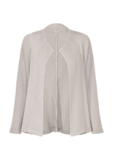 POLYGON PLEATS Cardigan Light Grey