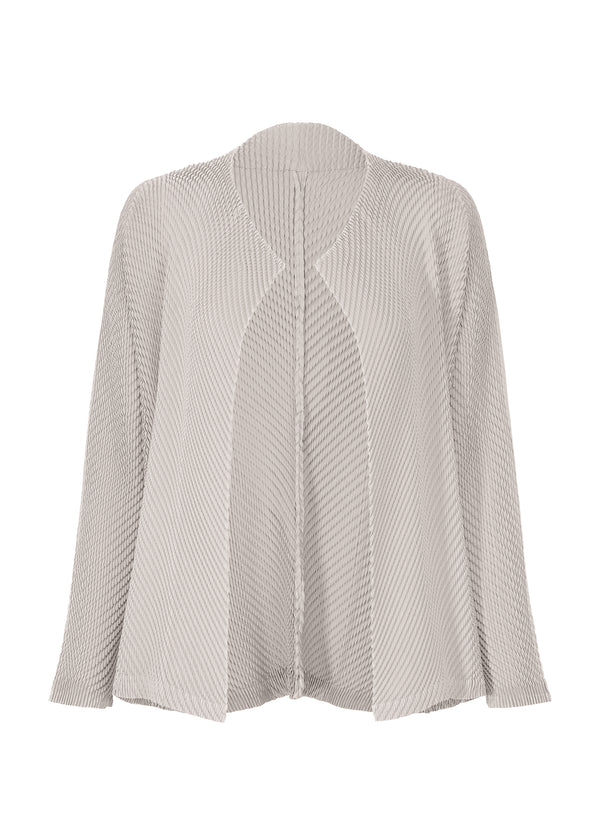POLYGON PLEATS Cardigan Light Grey