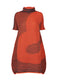 MEANDER KNIT Dress Orange-Hued