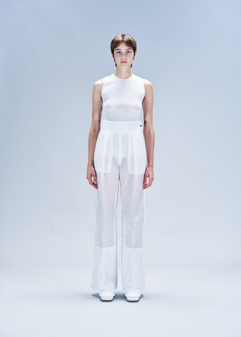 Pantalon de costume translucide blanc