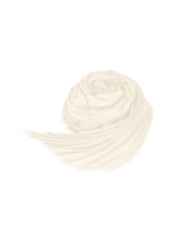 SILK WOOL PLEATS STOLE Stole Frost White