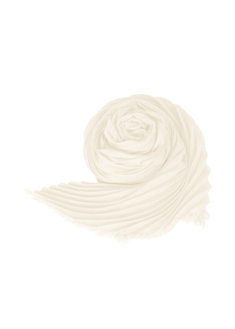 SILK WOOL PLEATS STOLE Stole Frost White