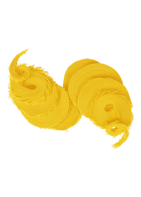 SILK WOOL PLEATS STOLE Stole Patrinia Yellow