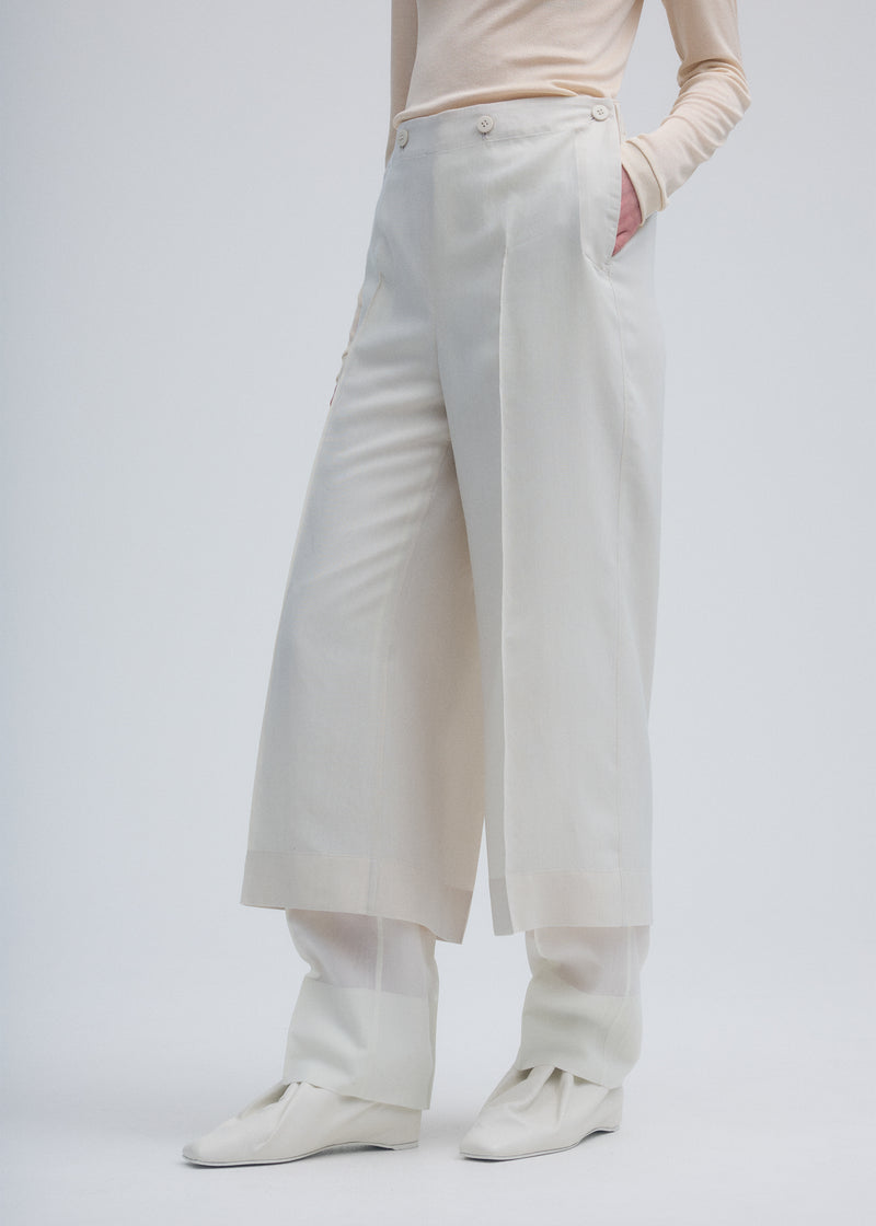 TWO AS ONE COLOR Trousers Frost White