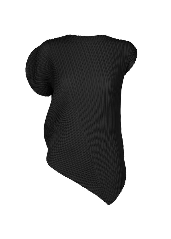 LEAF PLEATS Shirt Black