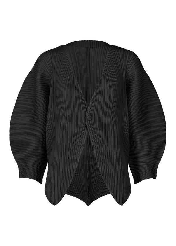 LEAF PLEATS Cardigan Black