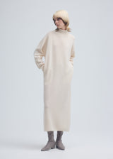 STRETCHY WOOL Dress Moon White