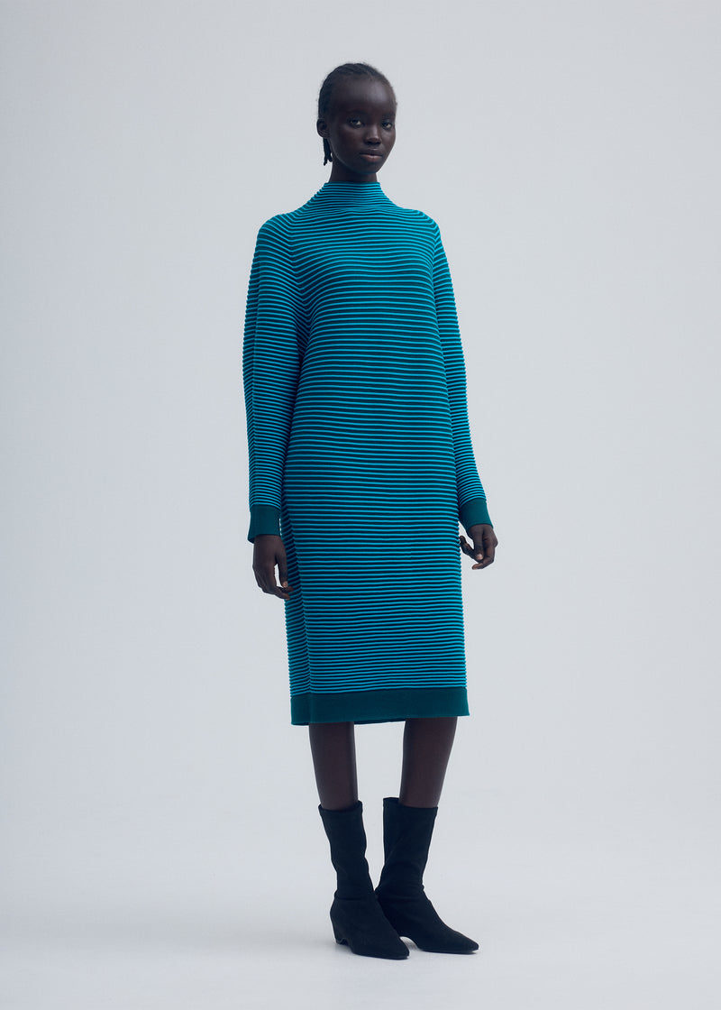 CIRCLE KNIT Dress Green-Hued