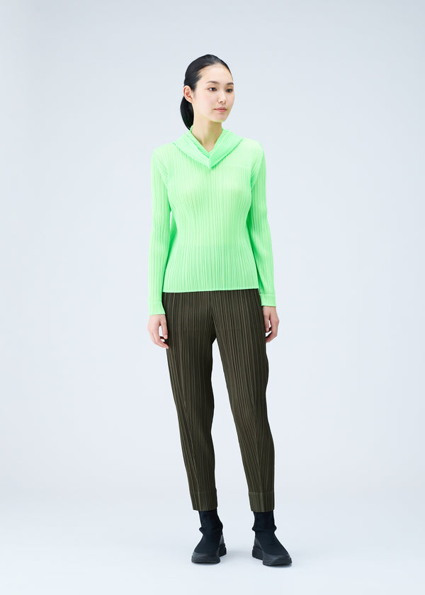 Neon yellow top with cognac coloured trousers - No Fear of Fashion