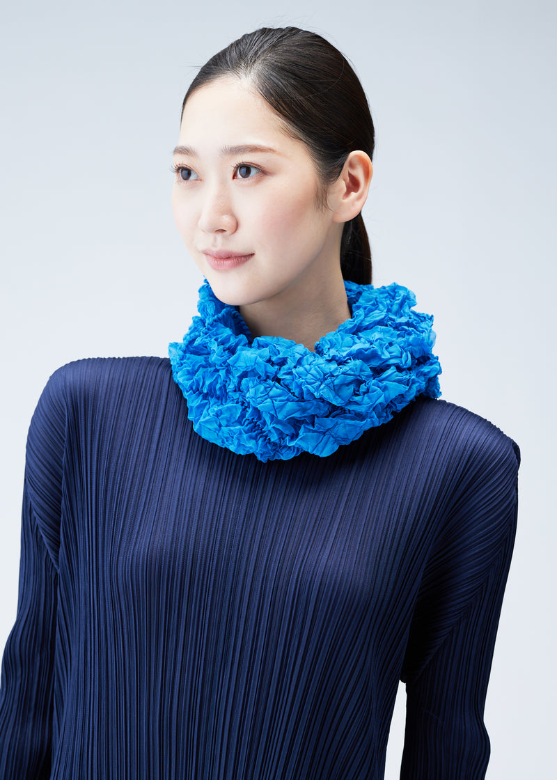 WAVY SHIBORI SCARF Stole Blue Salt